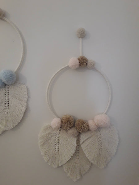 Macramé pompons Guimauve