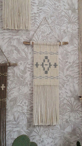 Macramé mural motifs Amérindiens Argent