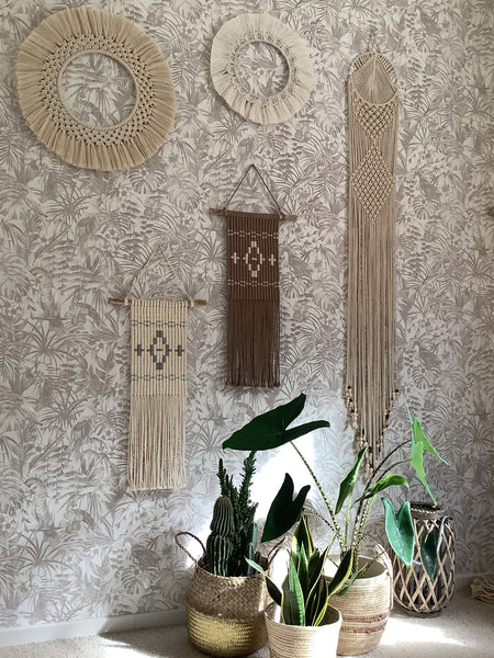 Macramé mural motifs Amérindiens Terre